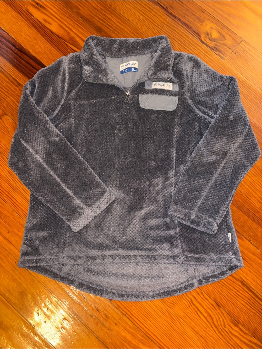 Magellan Outdoors Kids Plush Quarter-Zip Pullover - Charcoal